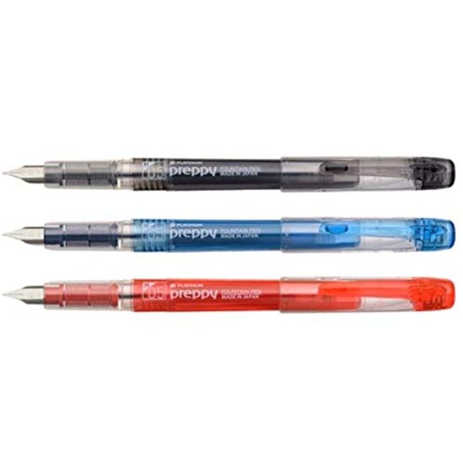 Platinum Fountain Pen, Preppy, Medium Point, 05M PSQ-300#-1/3/11, Set of 3