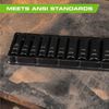 ARCAN TOOLS 1/2 Inch Drive Deep Impact Socket Set, 3/8 Inch - 1 Inch, Cr-V, 11-P