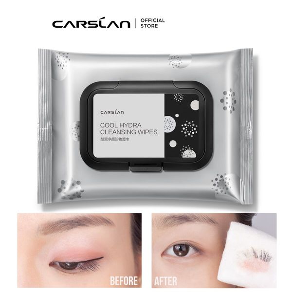 CARSLAN - Cool Hydra Cleansing Makeup Remover Wipes Daily Facial Cleansing Towe, [02]