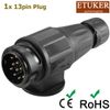 ETUKER 13 Pin Trailer Plug, Waterproof 12V Caravan Plug, Trailer Electrical Connector
