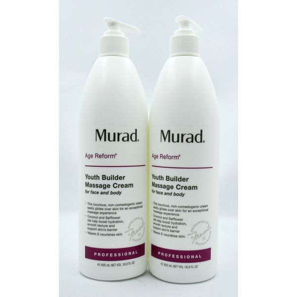Murad Professional Youth Builder Massage Cream - 16.9 fl oz/500ml [ 2 Pack]