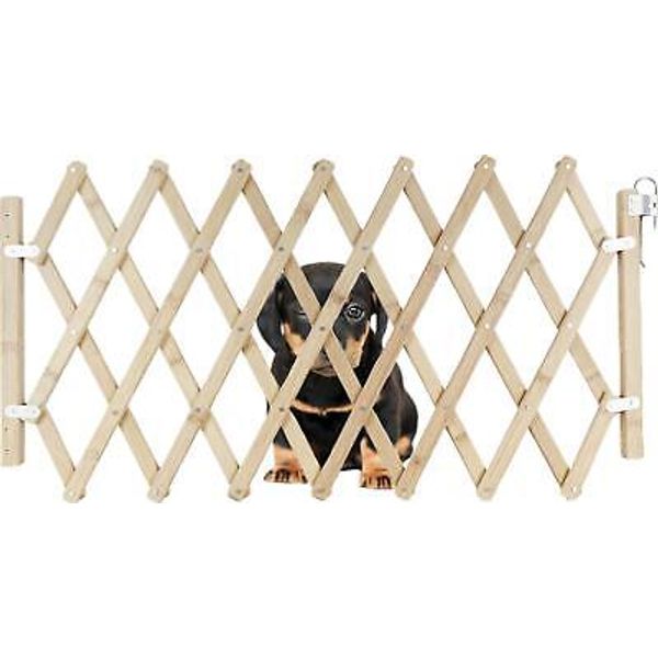 Wooden Dog Gate,Retractable Pet Fence Garden Lawn Portable Pet Safety Patio Door