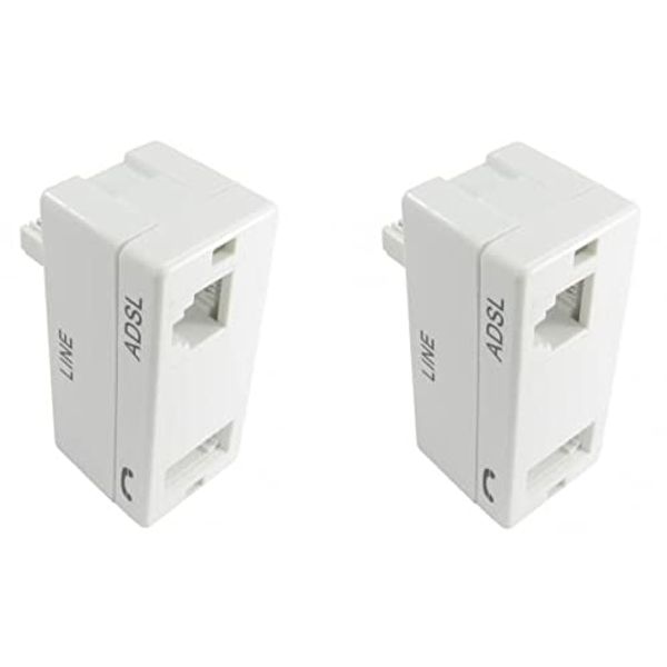 Alida Systems ® - ADSL Microfilter with lead for BT Broadband ADSL Router - 2 Pack