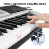 61 Lighted Keys Electric Keyboard Piano with LCD Screen, Microphone, Headphone