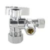 2 PCS 1/4-Turn Dual Compression Angle Stop Valves, 1/2" NOM (5/8" OD)x 3/8"x3/8"