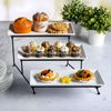 Gibson Home Gracious Dining Dinnerware 3-Tier Rectangle Plate Set with Metal
