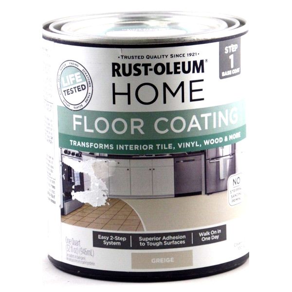 Rust-Oleum 365932 Floor Coating Base Coat GREIGE GRAY Qt