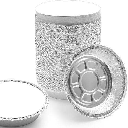 Spare Essentials (55 Pack) 7" Round Foil Pans with Lids - Aluminum Pans - Freezer & Oven Safe Round Aluminum Pans with Lids - Takeout Containers Perfect for Baking, Roasting, Air Fryer Food Storage