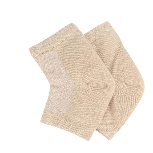 3 Paar Feuchtigkeitsspendende Fersensocken Gel Linked Open Toe für rissige trockene Ferse, Frauen Männer SPA Fußpflege Socken für Trockene Harte Gerissene Haut Befeuchtende Tagesnachtpflege Haut,Beige