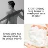 Exfoliating Washcloth [Made in Japan] Extra Long Exfoliating Towel Special Texture Makes Fluffy Foam Lather, Back Scrubber, Dead Skin Cell Remover, Loofah for Women and Men (Black)