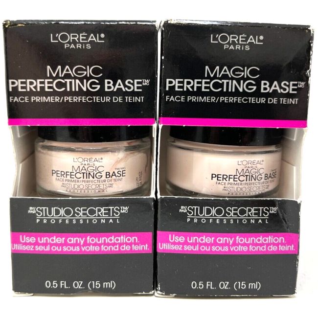 (2) Loreal Magic Perfecting Base Face New In Packaging 0.5 fl oz 890