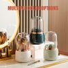 Bingobang Makeup Organiser Brush Holder 360 Rotating with Dustproof Lid, Spinning Cosmetic Organizer Acrylic, Storage for Lipstick, Lip Gloss, Eyeliner, Bedroom, Bathroom (White)