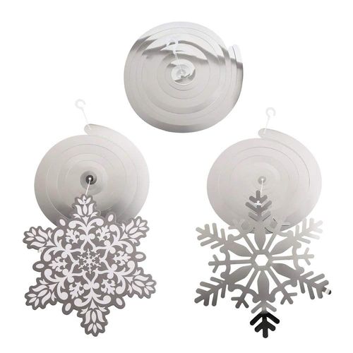 DERAYEE 20 Pieces Snowflake Swirls Hanging Ceiling Decorations Cutout Decorations Party Supplies For Santa Party Xmas Accessories