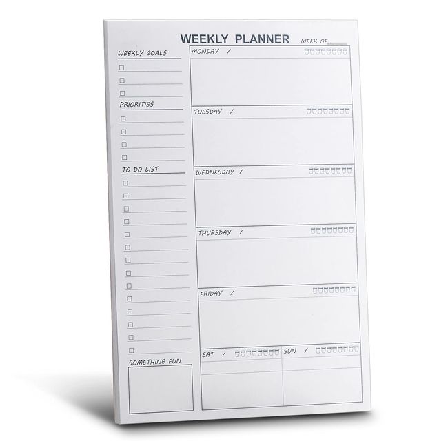 UtyTrees Weekly Planner Pad, Planning Pad, 6.7" x 9.8" 58 Undated Tear Off Sheets, Organizer, Productivity Tracker for Organizing Goals, Tasks, Ideas, Notes, To Do Lists, Office Organization