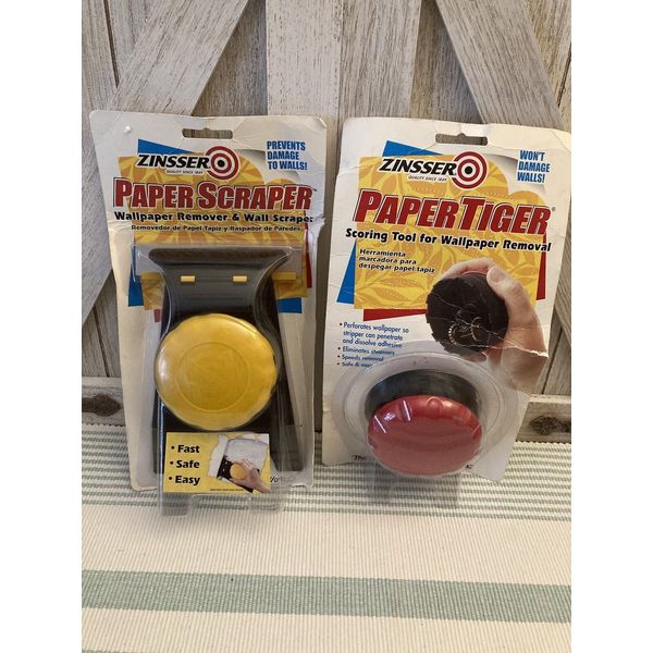 2 PACK Paper Scraper & Paper Tiger Zinsser Wallpaper Remover & Scraper Tool LOT