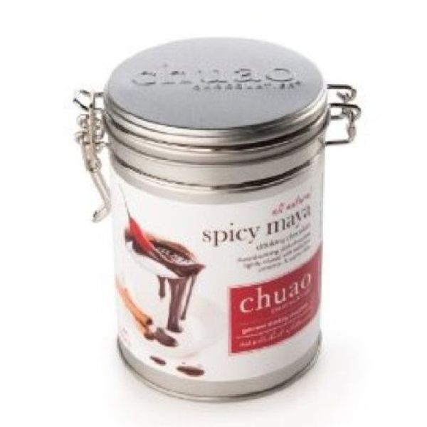 Chuao Chocolatier Spicy Maya Drinking Chocolate Tins| Gourmet Hot Cocoa Artisan European No Preservatives Mexican Hot Chocolate| For Gift Baskets, Christmas, Valentines Day, Gifts for Women, Men, Birthday, Thank You, Care Package | 2-Ct. (12 oz each)