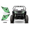 UTV Headlight Eye Graphics Kit Decal Cover For Arctic Cat Trail/Sport CYBORG GRN