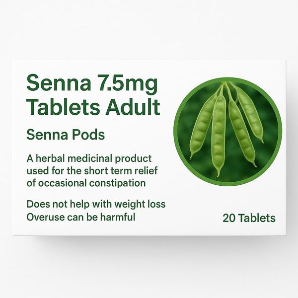 12x Senna 7.5mg 20 Tablets - Constipation Relief (Twelve Pack)