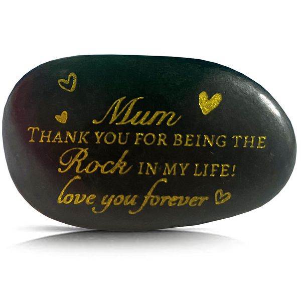 Gifts for Mum, Engraved Rock Mum Birthday Gifts I Love You Gifts Mummy Gifts Decorative Stones with Red Velvet Bag