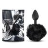 BeHorny Fluffy Bunny Tail Silicone Butt Plug, Black