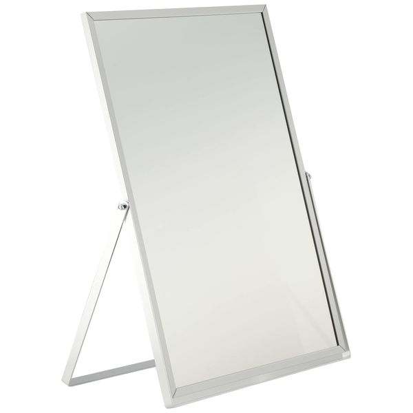 Merry AD-605 Aluminum Tabletop Mirror, Extra Large, Easy to Read and Stand Type