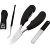 Hexint 4pcs Toenail Clippers for Thick or Ingrown Toenails Stainless Steel Podiatrist Tool Strong Big Hard Nails Scissors Clipper Lifter File Kit