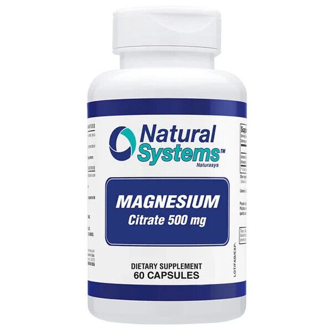 NATURAL SYSTEMS MAGNESIUM CITRATE 500 mg  + VITAMIN B12 B6 - 60 CAPSULES