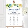 Autumn Leaves Watercolour Floral Header Personalised Wedding Seating Table Plan