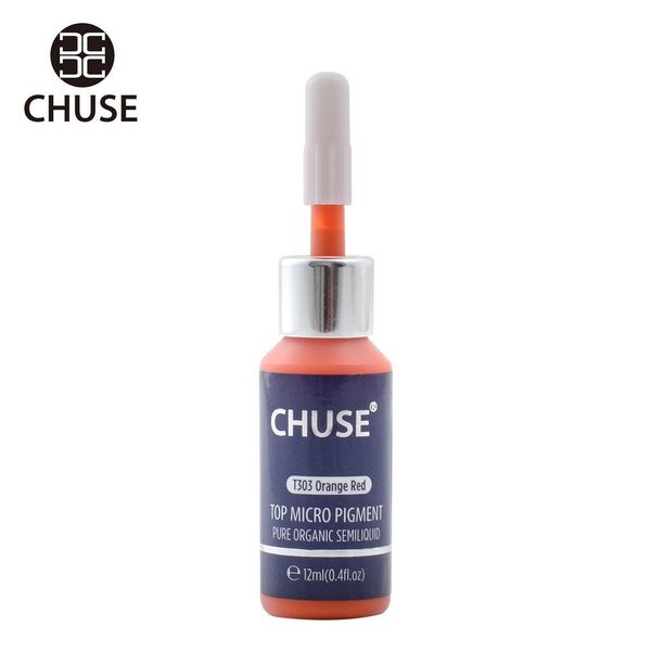 CHUSE T303 Microblading Micro Pigment Permanent Makeup Tattoo Ink Cosmetic Color Orange Red Passed SGS,DermaTest 12ml (0.4fl.oz)