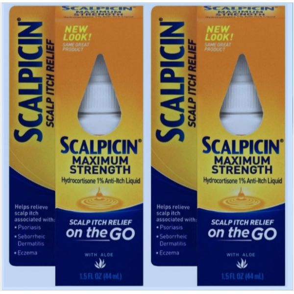 Scalpicin Hydrocortisone Maximum Strength Anti-itch Liquid with Aloe 1.5oz- 2pks