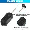X AUTOHAUX 3 Key Buttons Remote Control Fob Key Case Shell for 500 Black