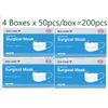 4x Boxes 200pcs BYD CARE Surgical Face Flat Mask Disposable Single Use 50 pcs ea