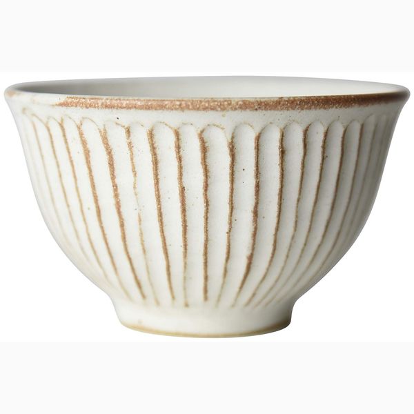 Mashiko Ware TS-08 SHINOGI Rice Bowl, White