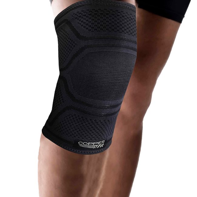 Copper Fit Elite Knee Compression Sleeve Knee Brace, Black (Small/Medium 12"-16") | One Knee Sleeve Included