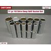 Craftsman Tools 11 pc 1/2" Drive Socket Set Deep SAE