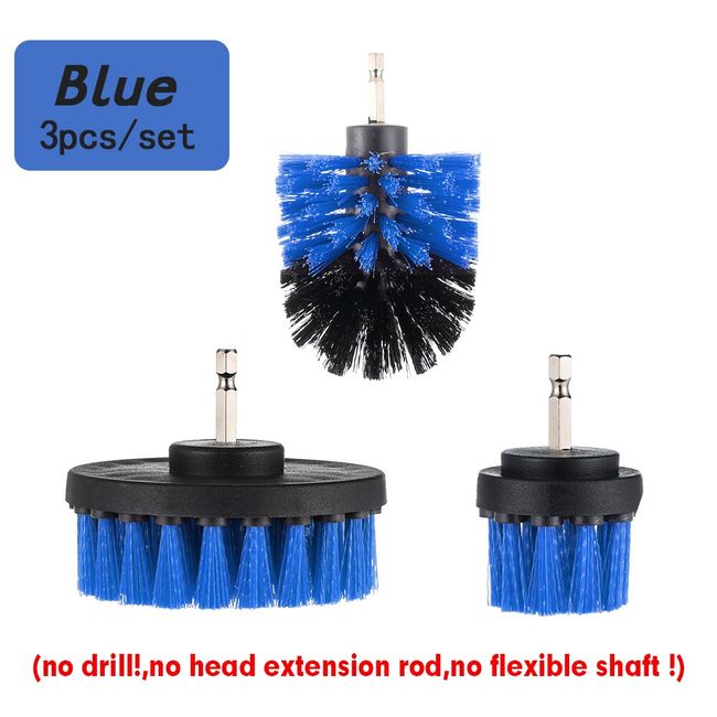 3Pcs/Set Electric Scrubber Brush Drill Brush Plastic Round