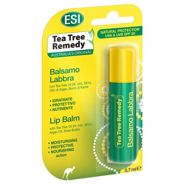 ESI Balsamo Stick Labbra 5,7 ml Tea Tree Oil Remedy Argan Burro Karitè Lip Balm