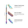 FVION Nail Cuticle Pusher Cuticles Remover Manicure Tool - Titanium Steel Nail Polish Removal Tool with Anti-Slip Handle
