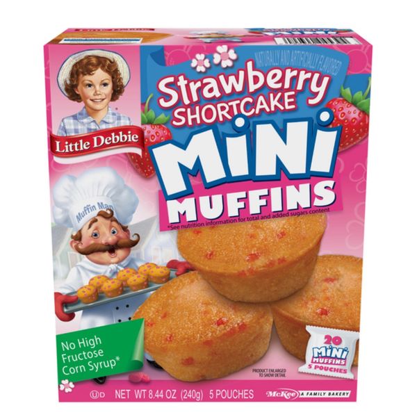 ⚫️ New Hostess Mini Muffins Strawberry Shortcake Fruit Snack Pastries 8.44oz