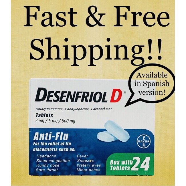 Desenfriol D Cold N Flu 24 Tab / Antigripal