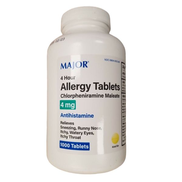 Major Chlorpheniramine Allergy 4 Mg 1000 Tabs ^