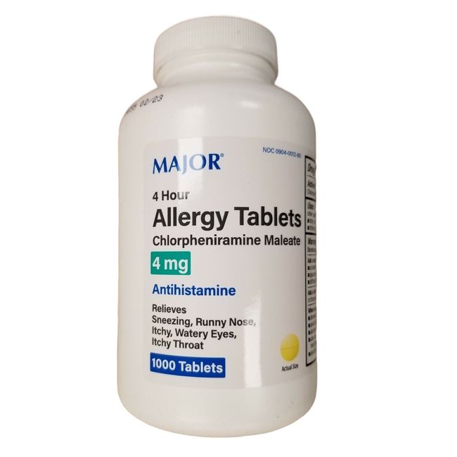 Major Chlorpheniramine Allergy 4 Mg 1000 Tabs ^