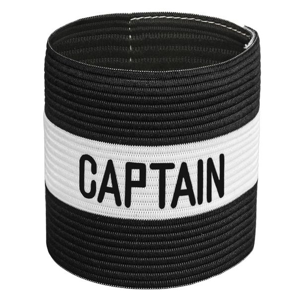 VerteLife Klassische Kapitänsband Spielführerbinde für Fußball und Training, Verstellbare Armbinde Kapitän Armbinde, Captains Armband für Erwachsene und Kinder - Einheitsgröße/Schwarz