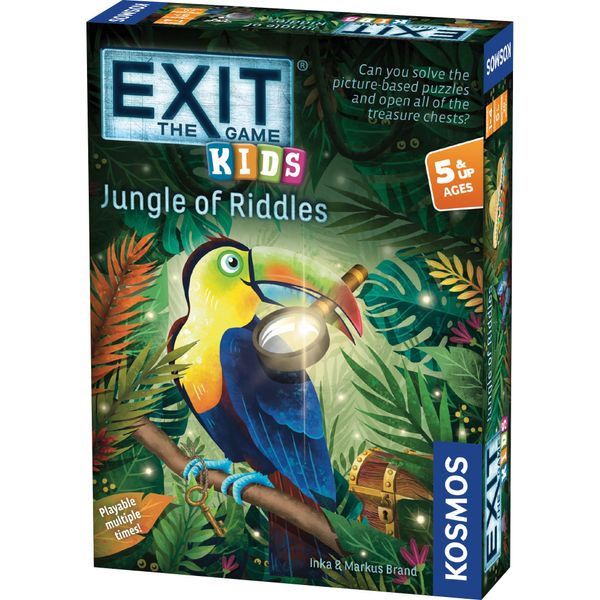 Thames & Kosmos EXIT: Kids - Jungle of Riddles, Escape Room Card Game, Family Games for Game Night, Board Games for Adults and Kids, For 1 to 4 Players, Ages 5+, Black