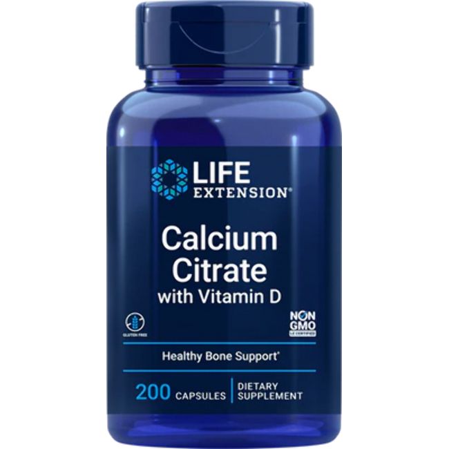 Calcium Citrate with Vitamin D, 200 capsules