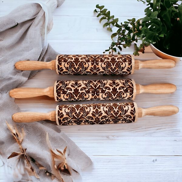 Rolling Pins - Box Style - Floral Swirl