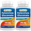 2 Pack Best Naturals Potassium Gluconate 595 mg 250 Tablets