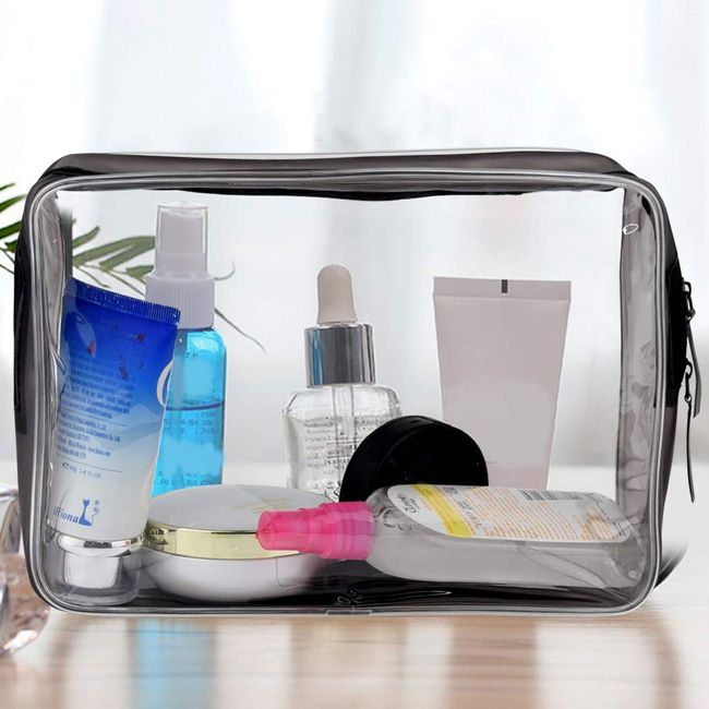 5 Pack Clear Plastic Zippered Toiletry Carry Pouch TSA Approved Toiletry  Bag Portable Cosmetic Makeup Bag for Vacation, Bathroom and Organizing