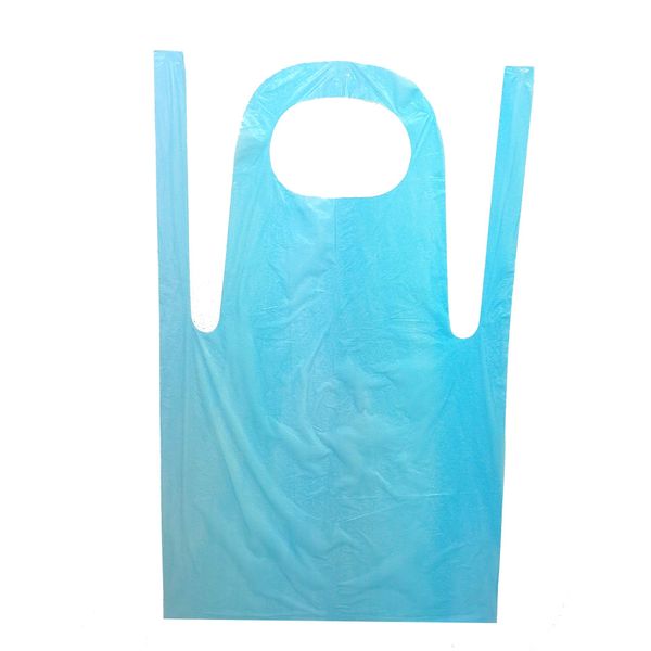 Disposable Aprons, Vinyl Aprons, Polyethylene, Sleeveless, Set of 100, for Nursing, Medical Use, Light Blue