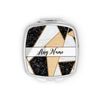 Personalised Geometric Compact Pocket Mirror Any Name Initials Custom Monogram